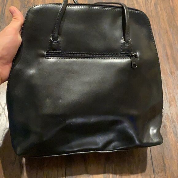 SOLANO PARIS BLACK LEATHER shoulder PURSE made in France in EUC - Picture 6 of 10